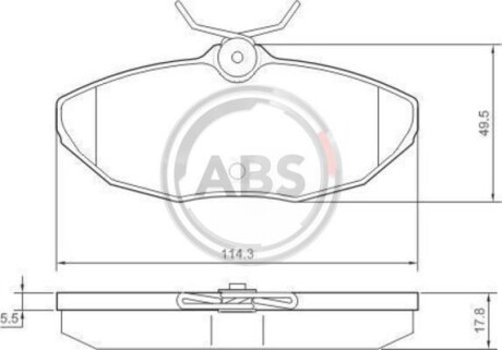 Гальмівні колодки, дискове гальмо (набір) A.B.S. 37178