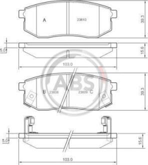 Гальмівні колодки, дискове гальмо (набір) A.B.S. 37182