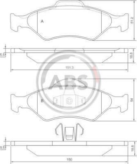 Гальмівні колодки, дискове гальмо (набір) A.B.S. 37196