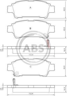 Гальмівні колодки, дискове гальмо (набір) A.B.S. 37228