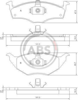 Гальмівні колодки, дискове гальмо (набір) A.B.S. 37238