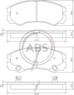 Гальмівні колодки, дискове гальмо (набір) A.B.S. 37257