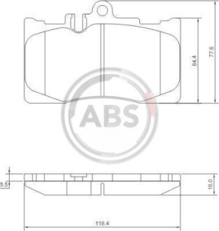 Гальмівні колодки, дискове гальмо (набір) A.B.S. 37261