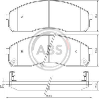 Гальмівні колодки, дискове гальмо (набір) A.B.S. 37275