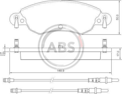 Гальмівні колодки, дискове гальмо (набір) A.B.S. 37278