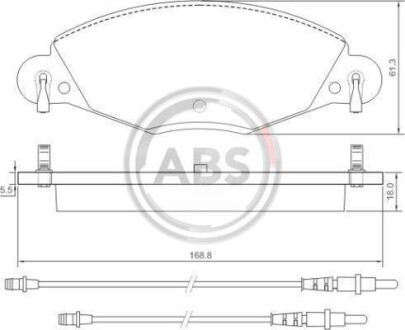 Гальмівні колодки, дискове гальмо (набір) A.B.S. 37285