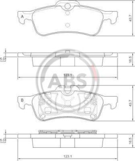 Гальмівні колодки, дискові (набір) A.B.S. 37305