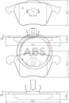 Гальмівні колодки, дискове гальмо (набір) A.B.S. 37344