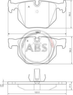 Гальмівні колодки, дискове гальмо (набір) A.B.S. 37348