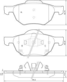 КОЛОДКИ ТОРМ ПЕРЕДН A.B.S. 37359