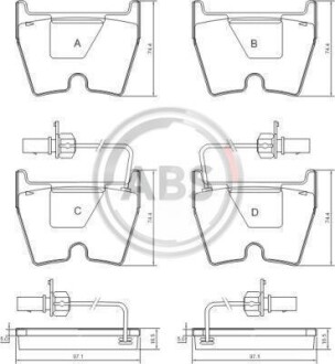 Гальмівні колодки, дискове гальмо (набір) A.B.S. 37367