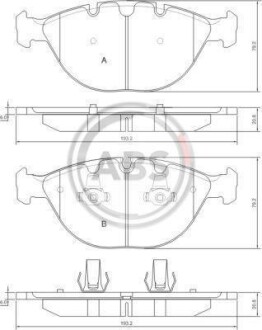 Гальмівні колодки дисковi Bmw X5 E53 01- 4,6 A.B.S. 37369