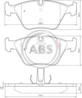 Гальмівні колодки, дискове гальмо (набір) A.B.S. 37374