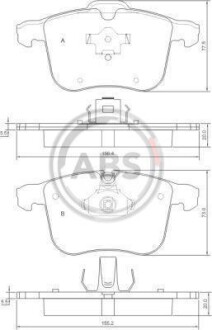 Гальмівні колодки, дискове гальмо (набір) A.B.S. 37389