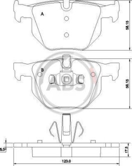 Гальмівнi колодки дисковi зад. BMW 5 (E60) 03-/3 (E90)/(E90N) 05- A.B.S. 37410