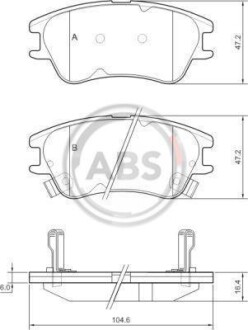 Гальмівні колодки, дискове гальмо (набір) A.B.S. 37432