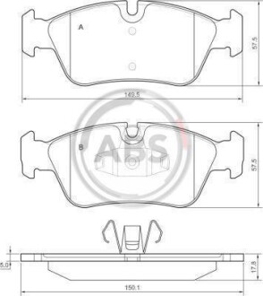 Гальмівні колодки дискові перед. BMW 3 E90 08- A.B.S. 37436