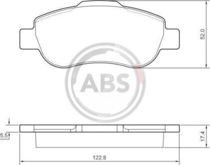 Гальмівні колодки, дискове гальмо (набір) A.B.S. 37439