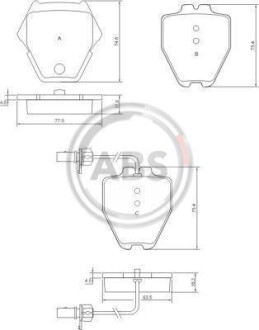 Гальмівні колодки, дискові (набір) A.B.S. 37448