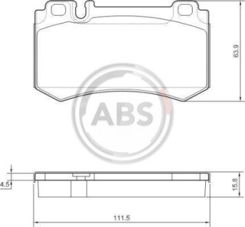 Гальмівні колодки, дискове гальмо (набір) A.B.S. 37454