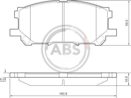 Гальмівні колодки дискові перед. Lexus RX 300 05.03- A.B.S. 37458