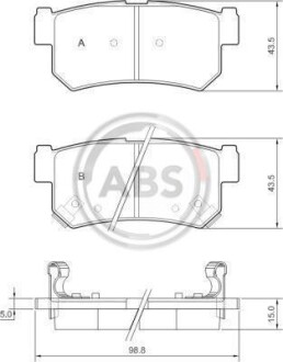 Колодка гальм. SSANG YONG Korando / Musso задн. (ABS) A.B.S. 37460