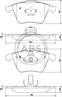 Гальмівні колодки, дискове гальмо (набір) A.B.S. 37464