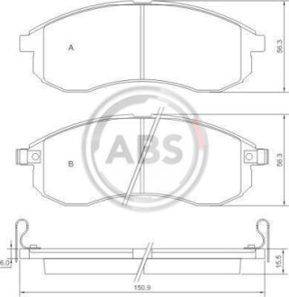 Колодки гальмівні передні Mitsubishi L 200 01- A.B.S. 37481