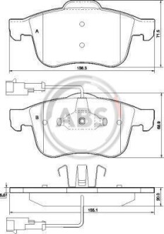 Гальмівні колодки, дискове гальмо (набір) A.B.S. 37485