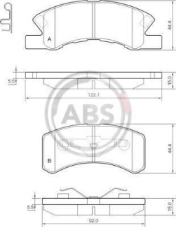 Гальмівні колодки, дискове гальмо (набір) A.B.S. 37490