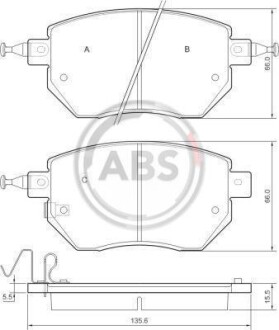 Гальмівні колодки дискові перед. Nissan Murano 02-/Pathfinder 2.5 dCi 05-/Renault Koleos 2.0 dCi 08- A.B.S. 37504