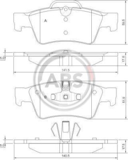 Гальмівні колодки, дискове гальмо (набір) A.B.S. 37509