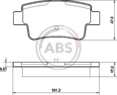 Гальмівні колодки, дискове гальмо (набір) A.B.S. 37513