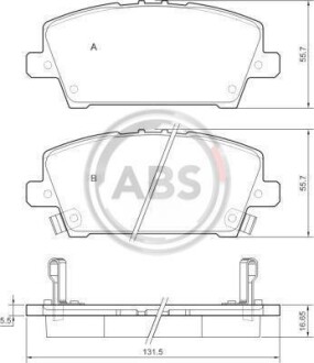 Гальмівні колодки, дискове гальмо (набір) A.B.S. 37529