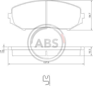 Гальмівні колодки, дискове гальмо (набір) A.B.S. 37531