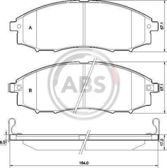 Гальмівні колодки, дискове гальмо (набір) A.B.S. 37541