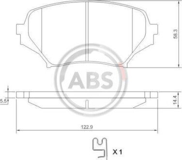 Гальмівні колодки, дискове гальмо (набір) A.B.S. 37549