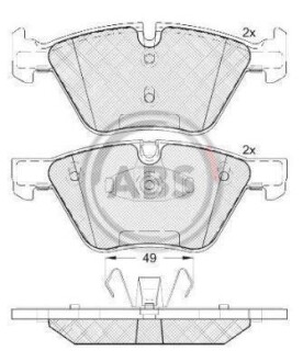 Гальмівні колодки, дискове гальмо (набір) A.B.S. 37551