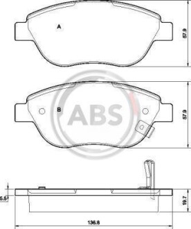 Гальмівні колодки, дискове гальмо (набір) A.B.S. 37564