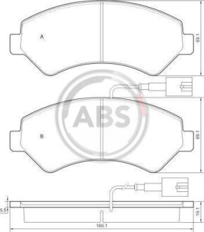 Колодка торм. диск. CITROEN/PEUGEOT JUMPER/BOXER передн. (ABS) A.B.S. 37576