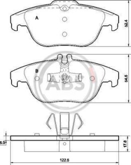 Гальмівні колодки, дискове гальмо (набір) A.B.S. 37585