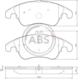 Гальмівні колодки, дискове гальмо (набір) A.B.S. 37586