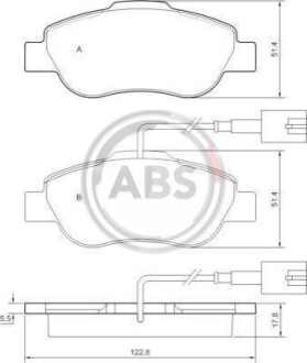 Гальмівні колодки, дискове гальмо (набір) A.B.S. 37594