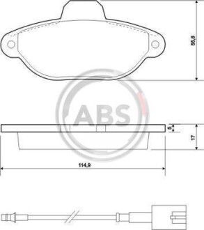 Гальмівні колодки, дискове гальмо (набір) A.B.S. 37595