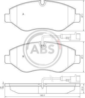 Гальмівні колодки, дискове гальмо (набір) A.B.S. 37659