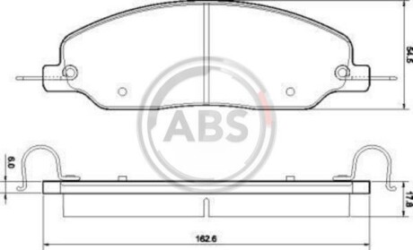 Гальмівні колодки, дискове гальмо (набір) A.B.S. 37662