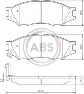 Гальмівні колодки, дискове гальмо (набір) A.B.S. 37680