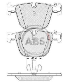 Гальмівні колодки, дискове гальмо (набір) A.B.S. 37704