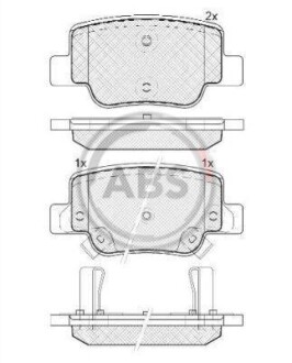 Гальмівні колодки, дискове гальмо (набір) A.B.S. 37735