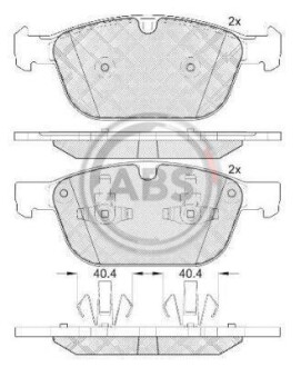 Гальмівні колодки, дискове гальмо (набір) A.B.S. 37750